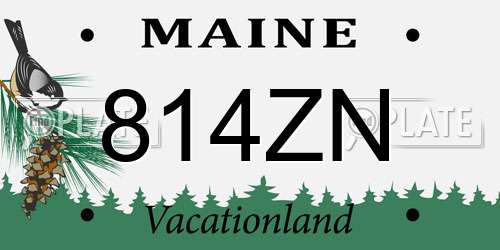814ZN Maine License Plate