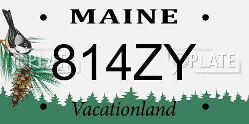 814ZY Maine License Plate