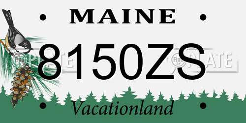 8150ZS Maine License Plate