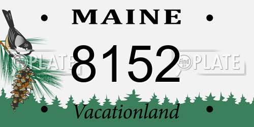 8152 Maine License Plate