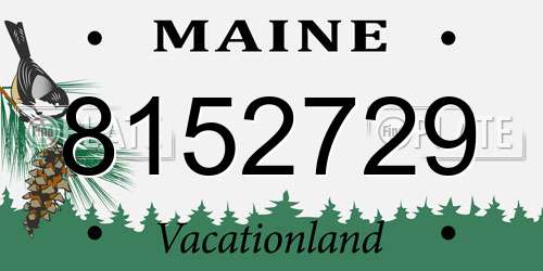 8152729 Maine License Plate