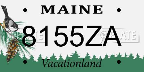 8155ZA Maine License Plate