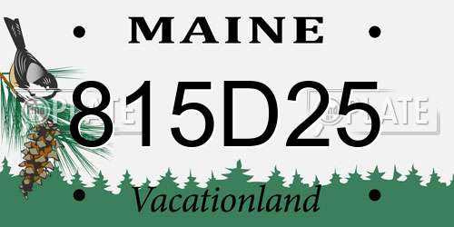 815D25 Maine License Plate
