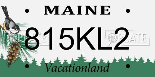 815KL2 Maine License Plate