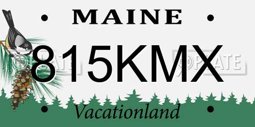 815KMX Maine License Plate