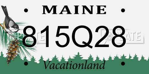 815Q28 Maine License Plate