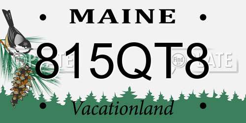 815QT8 Maine License Plate
