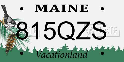 815QZS Maine License Plate