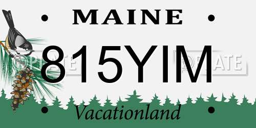 815YIM Maine License Plate