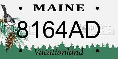 8164AD Maine License Plate