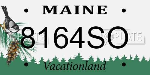 8164SO Maine License Plate
