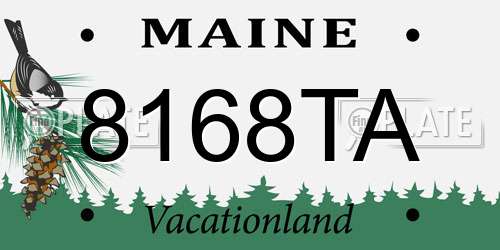 8168TA Maine License Plate