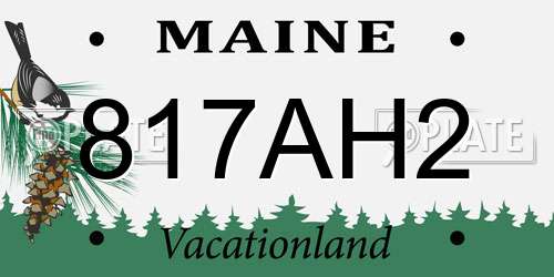 817AH2 Maine License Plate
