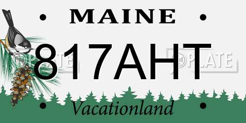 817AHT Maine License Plate