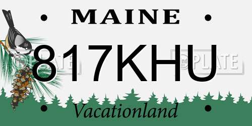 817KHU Maine License Plate