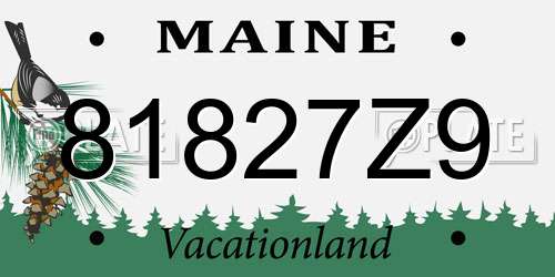 81827Z9 Maine License Plate