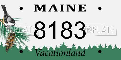 8183 Maine License Plate