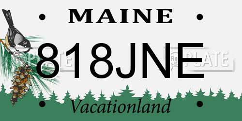 818JNE Maine License Plate