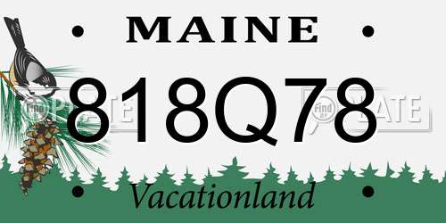 818Q78 Maine License Plate