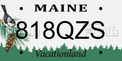 818QZS Maine License Plate