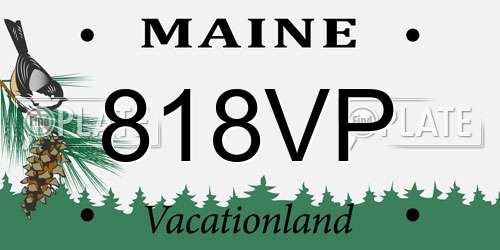 818VP Maine License Plate