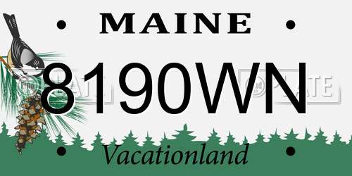 8190WN Maine License Plate