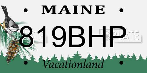 819BHP Maine License Plate