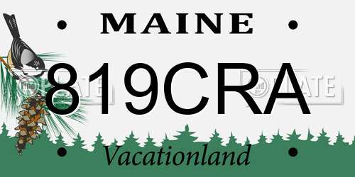 819CRA Maine License Plate