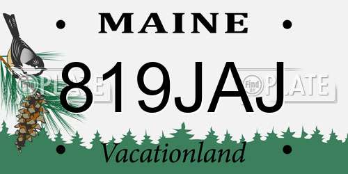 819JAJ Maine License Plate