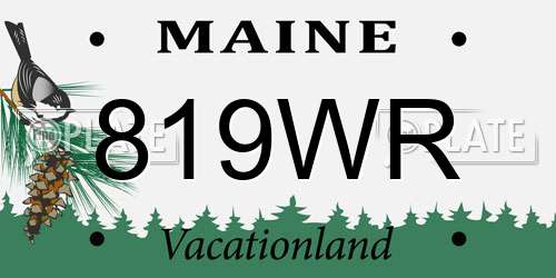 819WR Maine License Plate