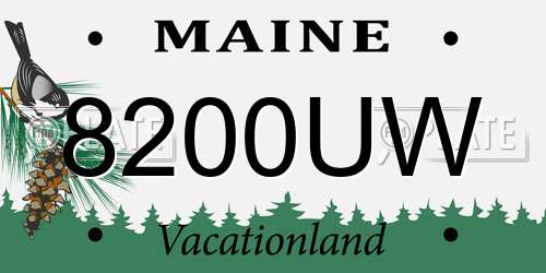 8200UW Maine License Plate