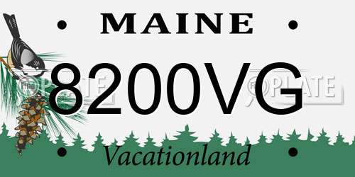 8200VG Maine License Plate