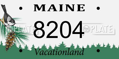 8204 Maine License Plate