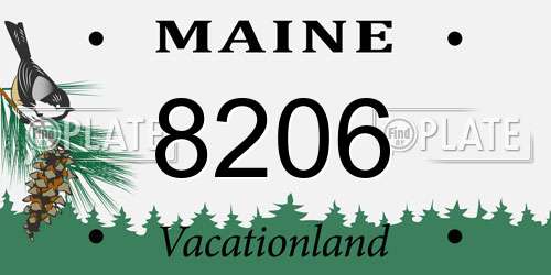 8206 Maine License Plate