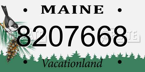 8207668 Maine License Plate