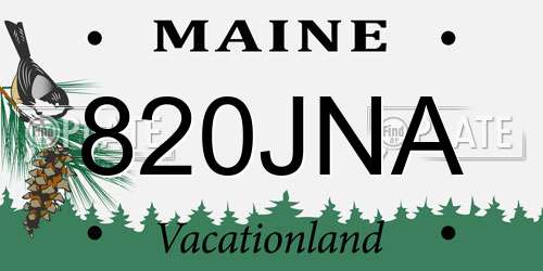 820JNA Maine License Plate