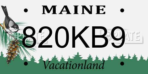 820KB9 Maine License Plate