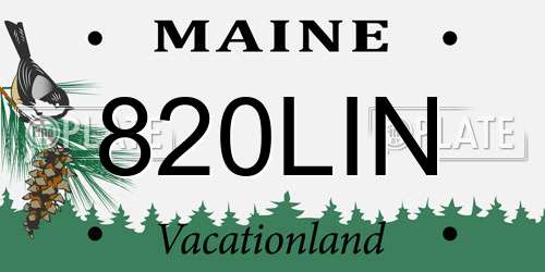820LIN Maine License Plate