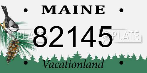 82145 Maine License Plate