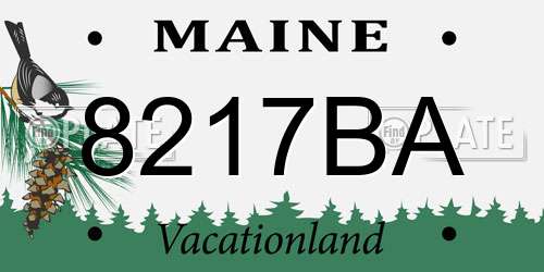 8217BA Maine License Plate