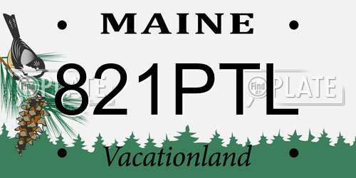 821PTL Maine License Plate