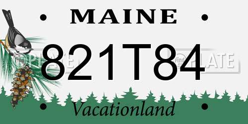 821T84 Maine License Plate