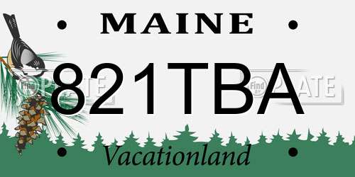821TBA Maine License Plate