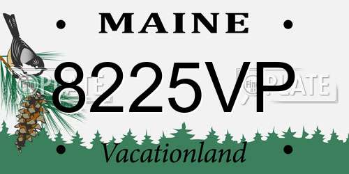 8225VP Maine License Plate