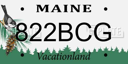 822BCG Maine License Plate