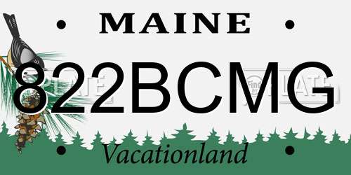 822BCMG Maine License Plate