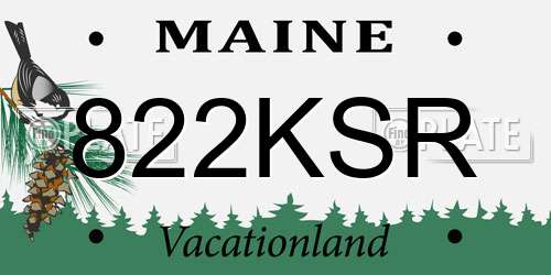 822KSR Maine License Plate