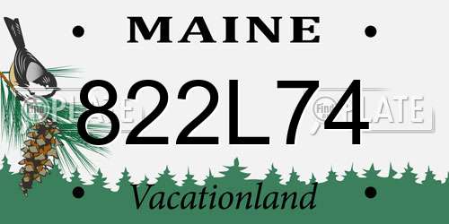 822L74 Maine License Plate