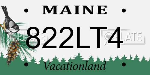 822LT4 Maine License Plate