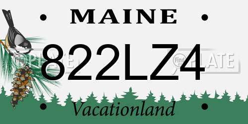 822LZ4 Maine License Plate